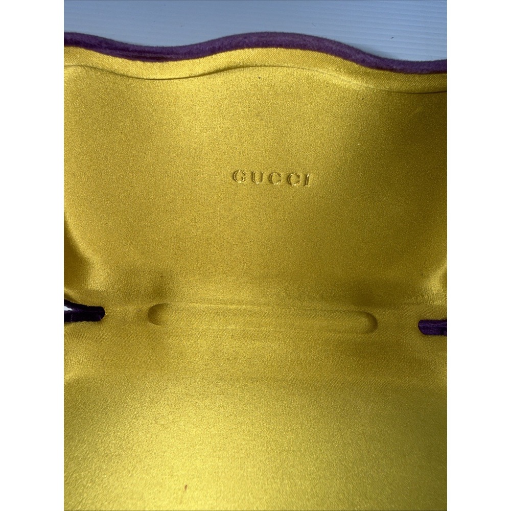 Gucci Purple Velvet Eyeglass Case Hard Shell Authentic Large Size Glasses Holder - Picture 5 of 7